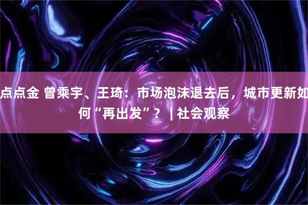 点点金 曾乘宇、王琦：市场泡沫退去后，城市更新如何“再出发”？ | 社会观察