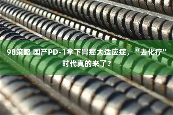 98策略 国产PD-1拿下胃癌大适应症，“去化疗”时代真的来了？
