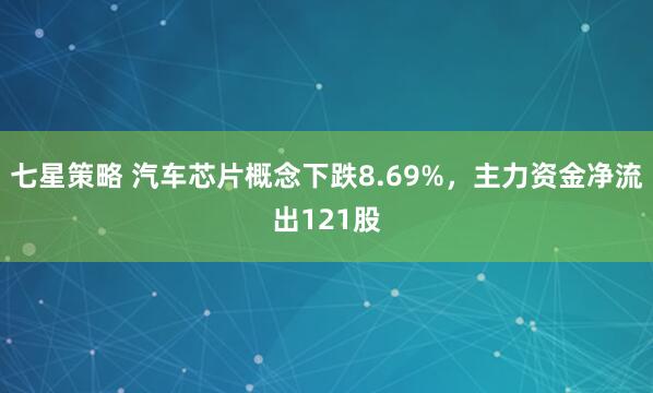 七星策略 汽车芯片概念下跌8.69%，主力资金净流出121股