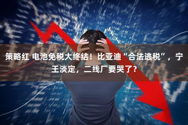策略红 电池免税大终结！比亚迪“合法逃税”，宁王淡定，二线厂要哭了？